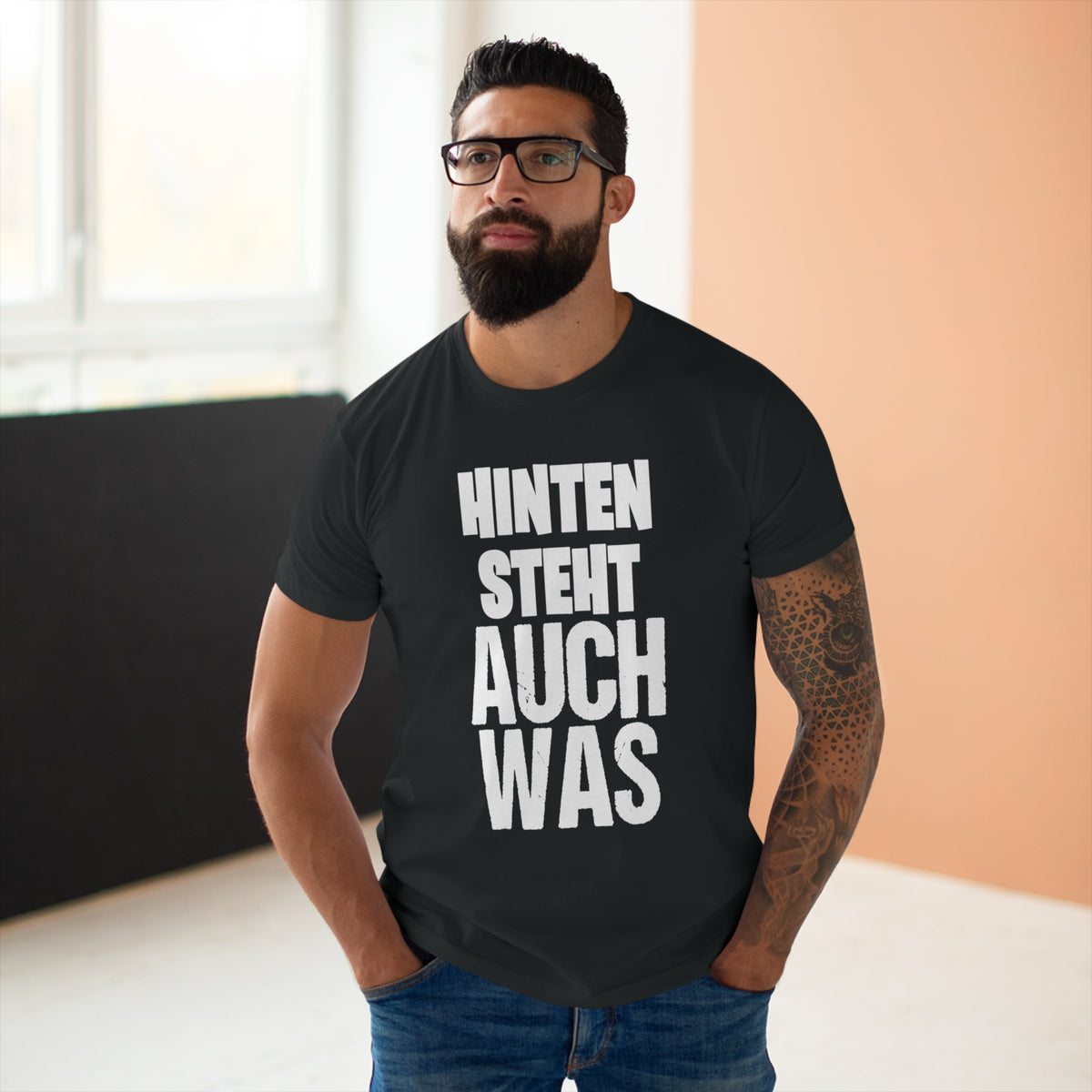 Hinten steht auch was – Herren T-Shirt