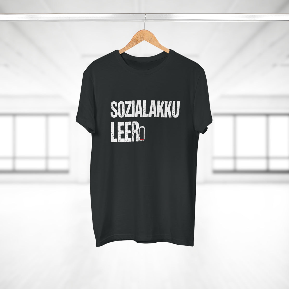Sozialakku leer – Herren T-Shirt